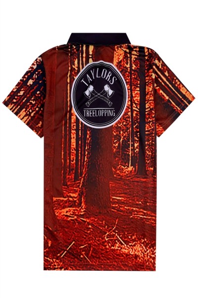 Design Contrasting Collar Sublimation Polo Shirt Customized Sublimation Tree Polo Shirt Dye Sublimation Factory P1472 front view